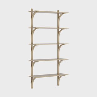 Swedese Levi plankrek 5 planken Naturel gelakt eiken-messing, 90 cm