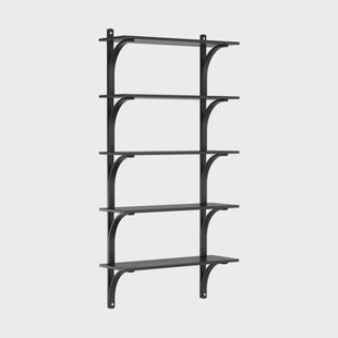 Swedese Levi plankrek 5 planken Zwartgebeitst essen-aluminium, 90 cm