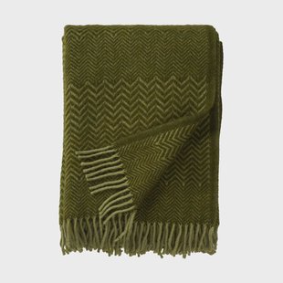 Klippan Yllefabrik Zigzag wollen plaid 130x200 cm Basilicum