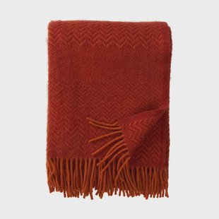 Klippan Yllefabrik Zigzag wollen plaid 130x200 cm Ruby