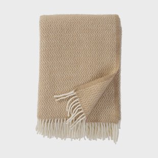 Klippan Yllefabrik Sorbet wollen plaid 130x200 cm Sandy beach