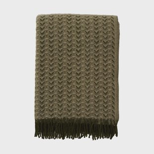 Klippan Yllefabrik Ilse wollen deken 130x200 cm Wood-groen