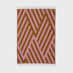 Klippan Yllefabrik Tangent wollen deken 130x200 cm Pink-carmel