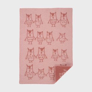 Klippan Yllefabrik Hand in hand babydeken 65x90 cm Roze bruin