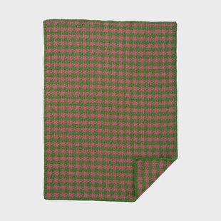 Klippan Yllefabrik Dogtooth babydeken 65x90 cm Groen-roze
