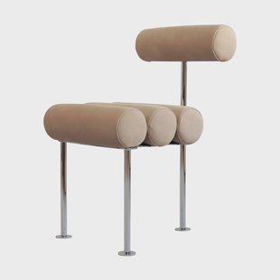 101 Copenhagen Hiro eetkamerstoel Stainless steel-nubuck