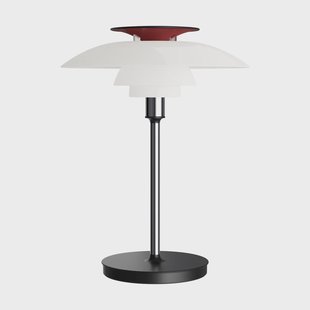 Louis Poulsen PH 80 draagbare tafellamp Wit opaal, chroomgeplateerd