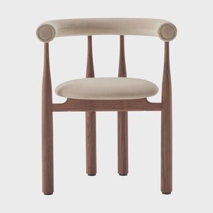 New Works Bukowski armstoel bekleed Walnut, Megan 26 Beige