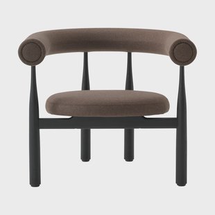 New Works Bukowski Lounge Chair Black, Wooly Plus 1008