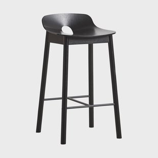 Woud Mono barkruk 65 cm Zwartgeschilderd eikenhout