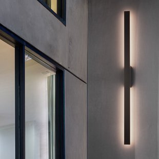 Nova Luce Doul - buiten wandverlichting - 5,3 x 121 x 6 cm - 20W LED incl. - IP65 - zandzwart