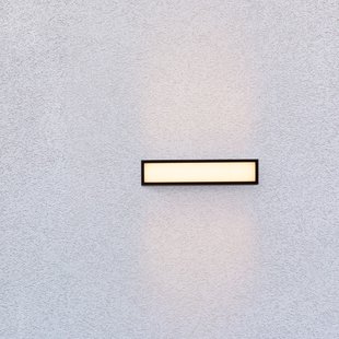 Nova Luce Inga - buiten wandverlichting - 30 x 6,5 x 7,3 cm - 18W LED incl. - IP65 - donker antraciet