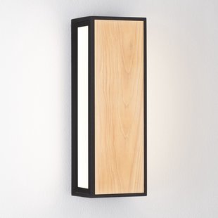 Nova Luce Astral - buiten wandverlichting - 8,6 x 25,8 x 9 cm - 10W LED incl. - IP65 - donker antraciet en hout