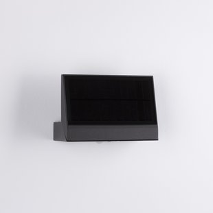 Nova Luce Prim - buiten wandverlichting op zonne-energie met bewegingsmelder - 18 x 3,5 x 17,5 cm - 2W LED incl. - IP65 - donker antraciet