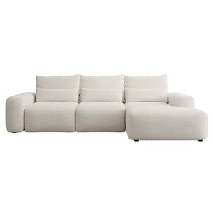 NADUVI Collection Hoekbank met slaapfunctie Calvados rechts chenille