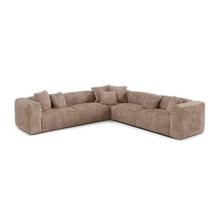 Micadoni 5-zits hoekbank Martina ribstof