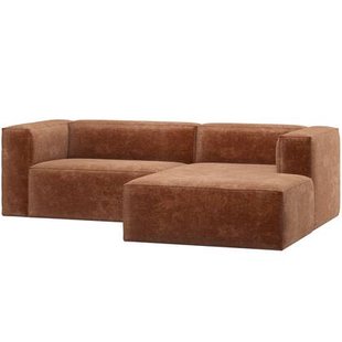 WOOOD Bean Chaise Longue Bank Rechts - Chenille Velvet - Taupe
