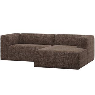 WOOOD Bean Chaise Longue Bank Rechts - Melange - Bruin - 73x254x178