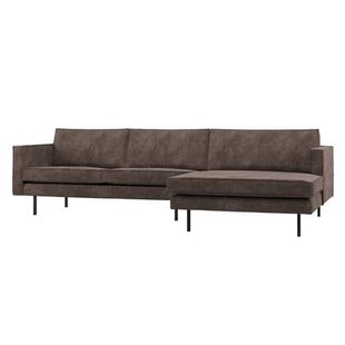 WOOOD Rodeo Chaise Longue Bank Rechts - Ribstof - Bruin - 85x300x155