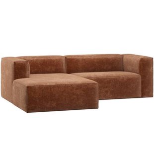 WOOOD Bean Chaise Longue Bank Links - Chenille Velvet - Taupe