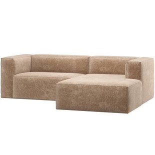 WOOOD Bean Chaise Longue Bank Rechts - Chenille Velvet - Perzik Roze