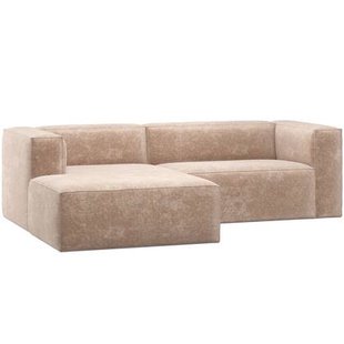 WOOOD Bean Chaise Longue Bank Links - Chenille Velvet - Naturel