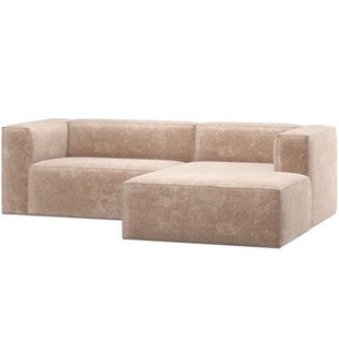WOOOD Bean Chaise Longue Bank Rechts - Chenille Velvet - Naturel
