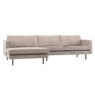 WOOOD Rodeo Chaise Longue Bank Links - Ribstof - Donkerzand