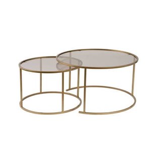 Giga Meubel - Salontafel Aurum Ø80|Ø60cm Goud|Brons Set van 2
