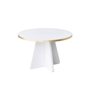 Giga Meubel - Salontafel Rond Wit|Goud - 60x60x40cm - Mushroom