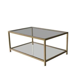 Giga Meubel - Salontafel Rechthoek Goud|Glas - 90x60x40cm - Astro