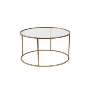 Giga Meubel - Salontafel Rond Goud|Brons Glas - 80x80x43cm - Aurum