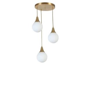 Giga Meubel - Hanglamp Wit|Goud - 3-Lichts - 30x30x70cm - Afra