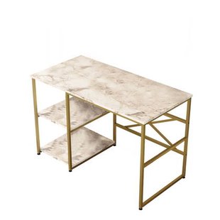Giga Meubel - Bureau Rechthoek Marmerlook|Goud - 120x60x75cm - Vigaro