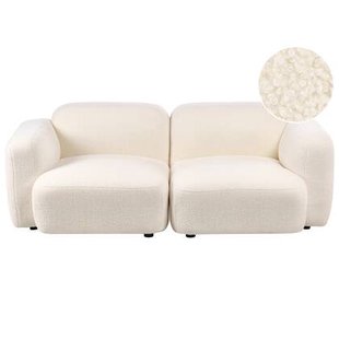 Beliani - AFOSS - Driezitsbank - Gebroken wit - Bouclé