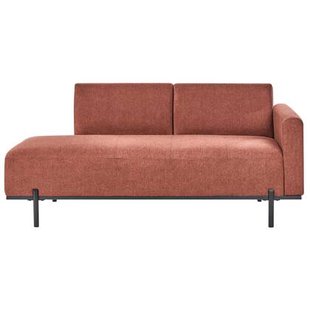 Beliani - SAVASSE - Chaise longue - Lichtrood - Kunstlinnen