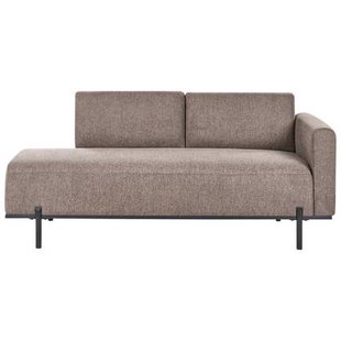 Beliani - SAVASSE - Chaise longue - Lichtbruin - Kunstlinnen