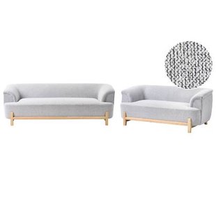 Beliani - ALNOR - Bankenset - Lichtgrijs - Stof