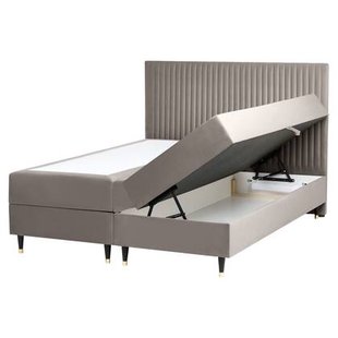 Beliani - DAME - Boxspringbed - Taupe - 160 x 200 cm - Fluweel