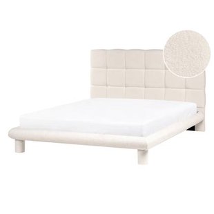 Beliani-CRESSAT-Tweepersoonsbed-Off-white-140 x 200 cm-Bouclé
