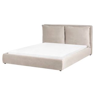 Beliani - BAJONNA - Tweepersoonsbed - Taupe - 160 x 200 cm - Stof