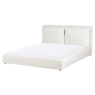 Beliani - BAJONNA - Tweepersoonsbed - Off-white - 160 x 200 cm - Stof