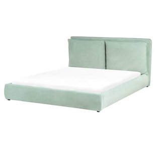Beliani - BAJONNA - Tweepersoonsbed - Mintgroen - 160 x 200 cm - Stof
