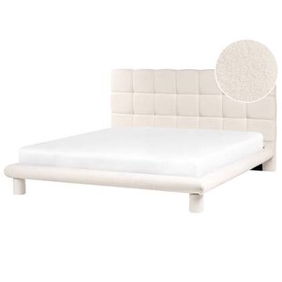 Beliani-CRESSAT-Tweepersoonsbed-Off-white-180 x 200 cm-Bouclé