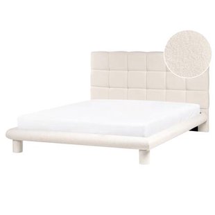 Beliani-CRESSAT-Tweepersoonsbed-Off-white-160 x 200 cm-Bouclé