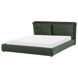 Beliani-BAJONNA-Tweepersoonsbed-Donkergroen-180 x 200 cm-Polyester