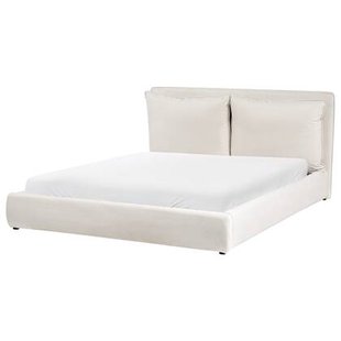 Beliani-BAJONNA-Tweepersoonsbed-Lichtbeige-160 x 200 cm-Polyester