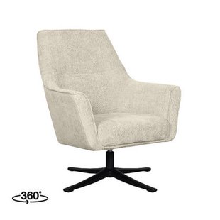 LABEL51 - Draaifauteuil Tod - Naturel Elite - Zwart Metaal