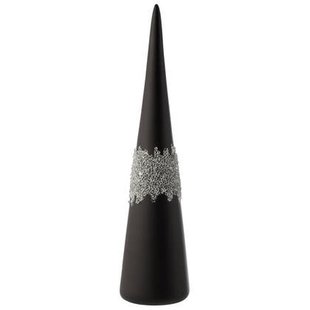 J-Line decoratie Kegel Suiker Diamanten Lijn - glas - zwart - large