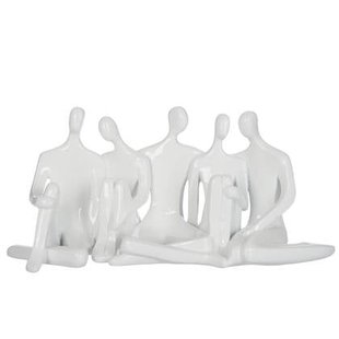 J-Line decoratie 5 Personen - polyresin - wit